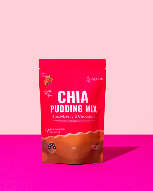 Strawberry & chocolate chia pudding mix